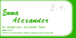 emma alexander business card